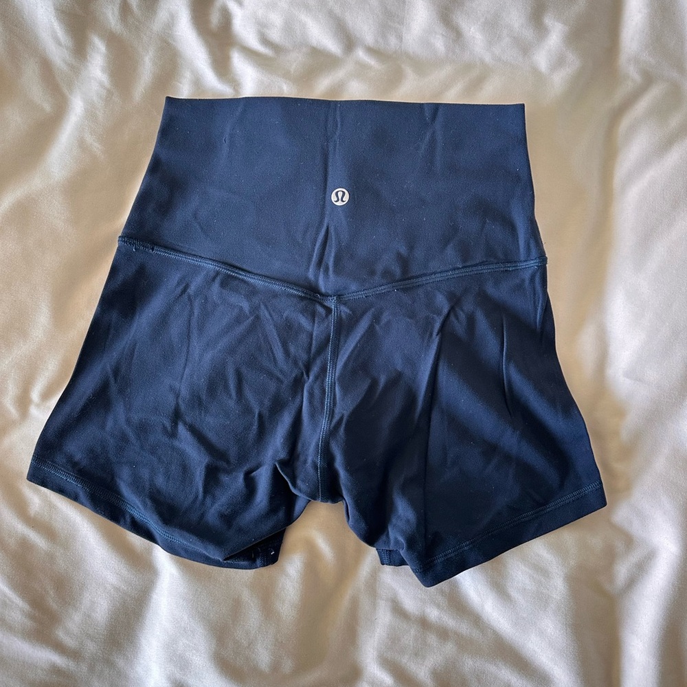 Navy lululemon align shorts 4”